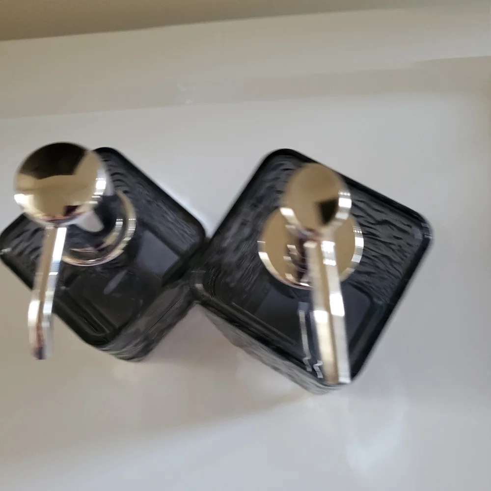 Black and Silver Bath Accessories Set